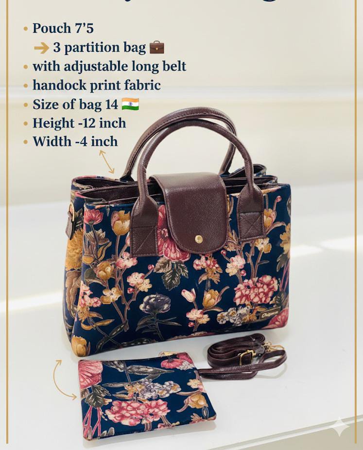 Black  Floral Triple Tier Bag