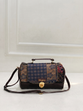 Brown Heritage Print Large Satchel Bag