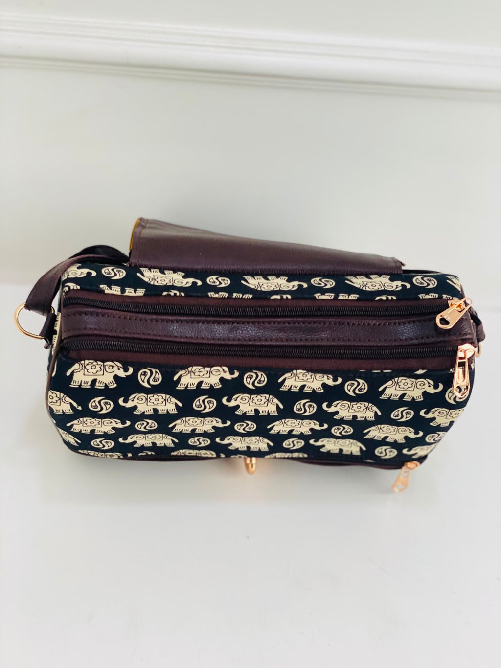 Indigo Elephant Large Satchel Bag