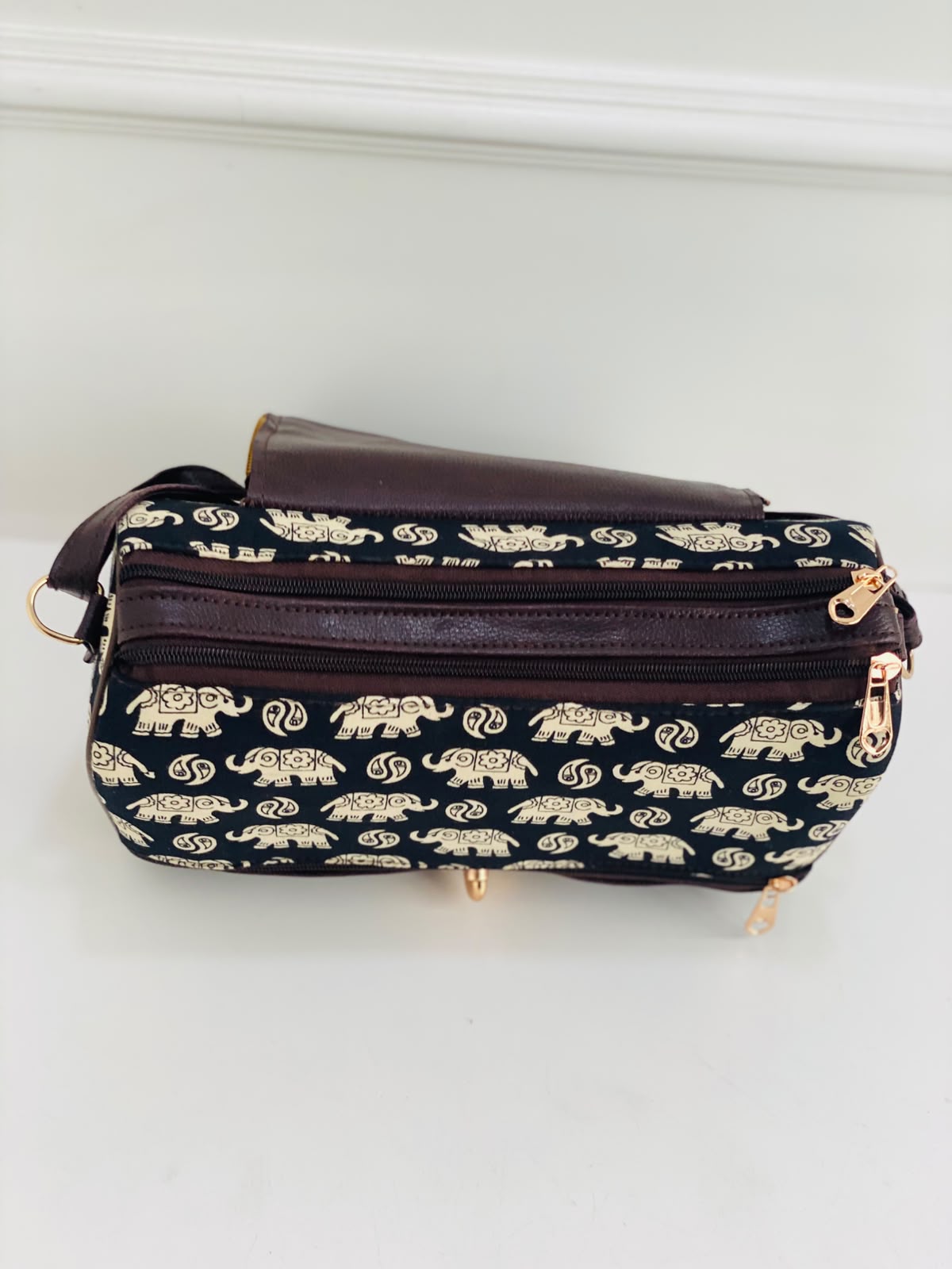 Indigo Elephant Large Satchel Bag