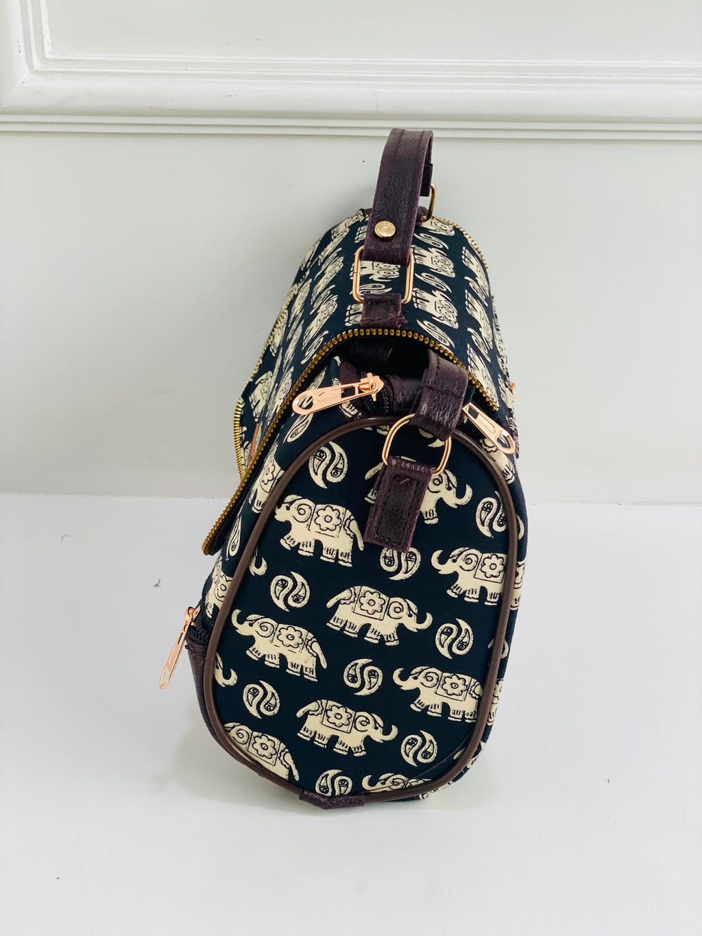 Indigo Elephant Large Satchel Bag