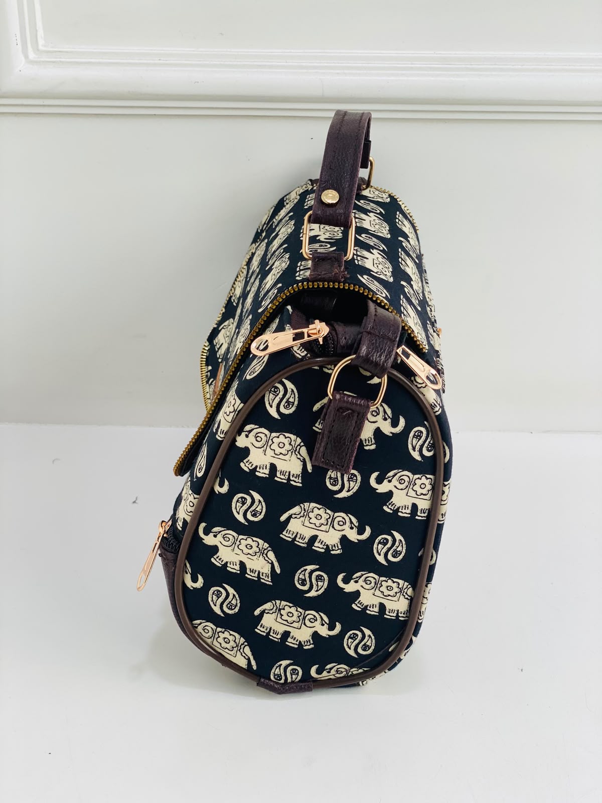 Indigo Elephant Large Satchel Bag