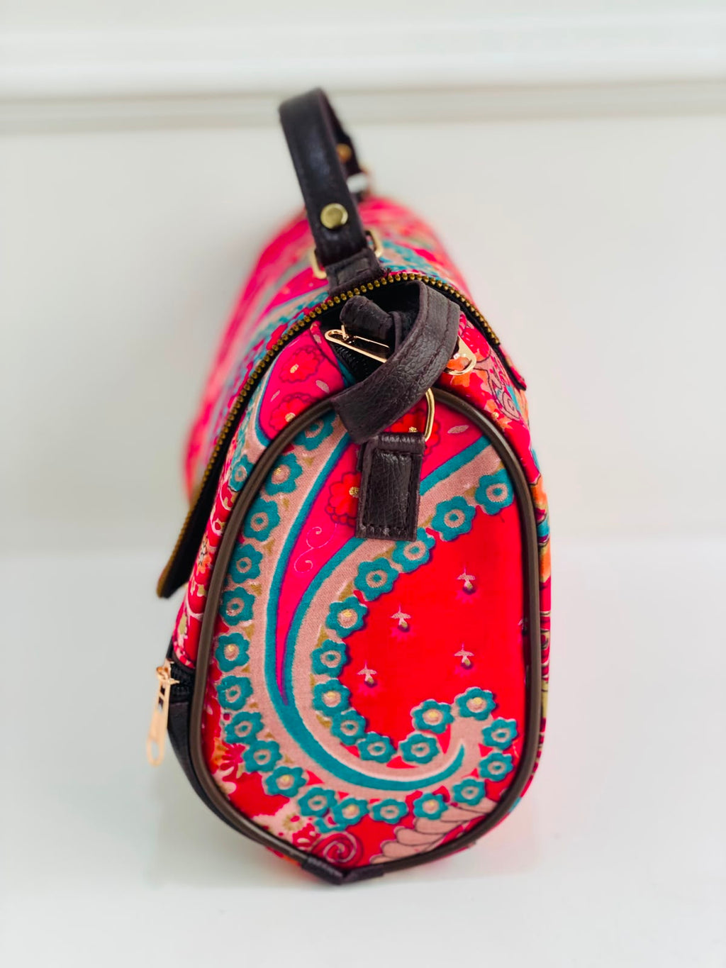 Berry Paisley Large Satchel Bag