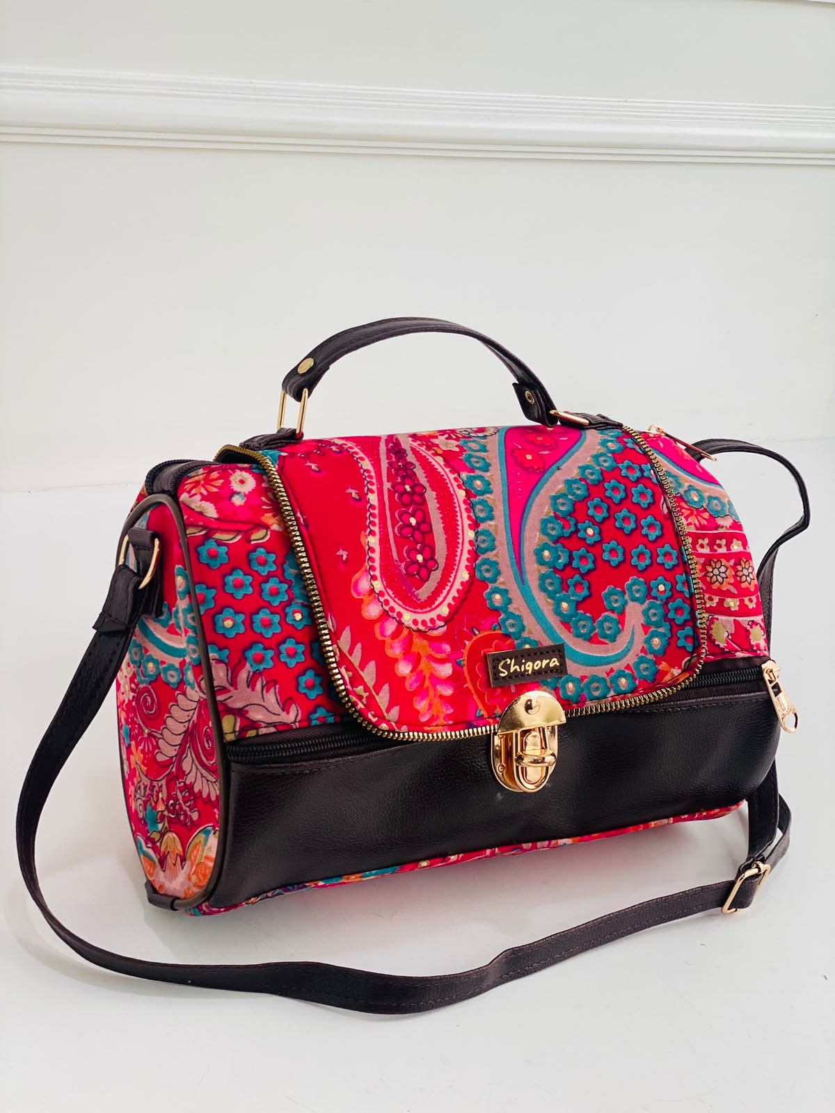 Berry Paisley Large Satchel Bag