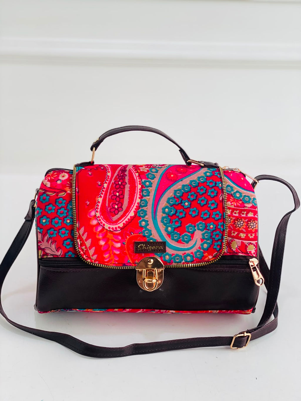 Berry Paisley Large Satchel Bag