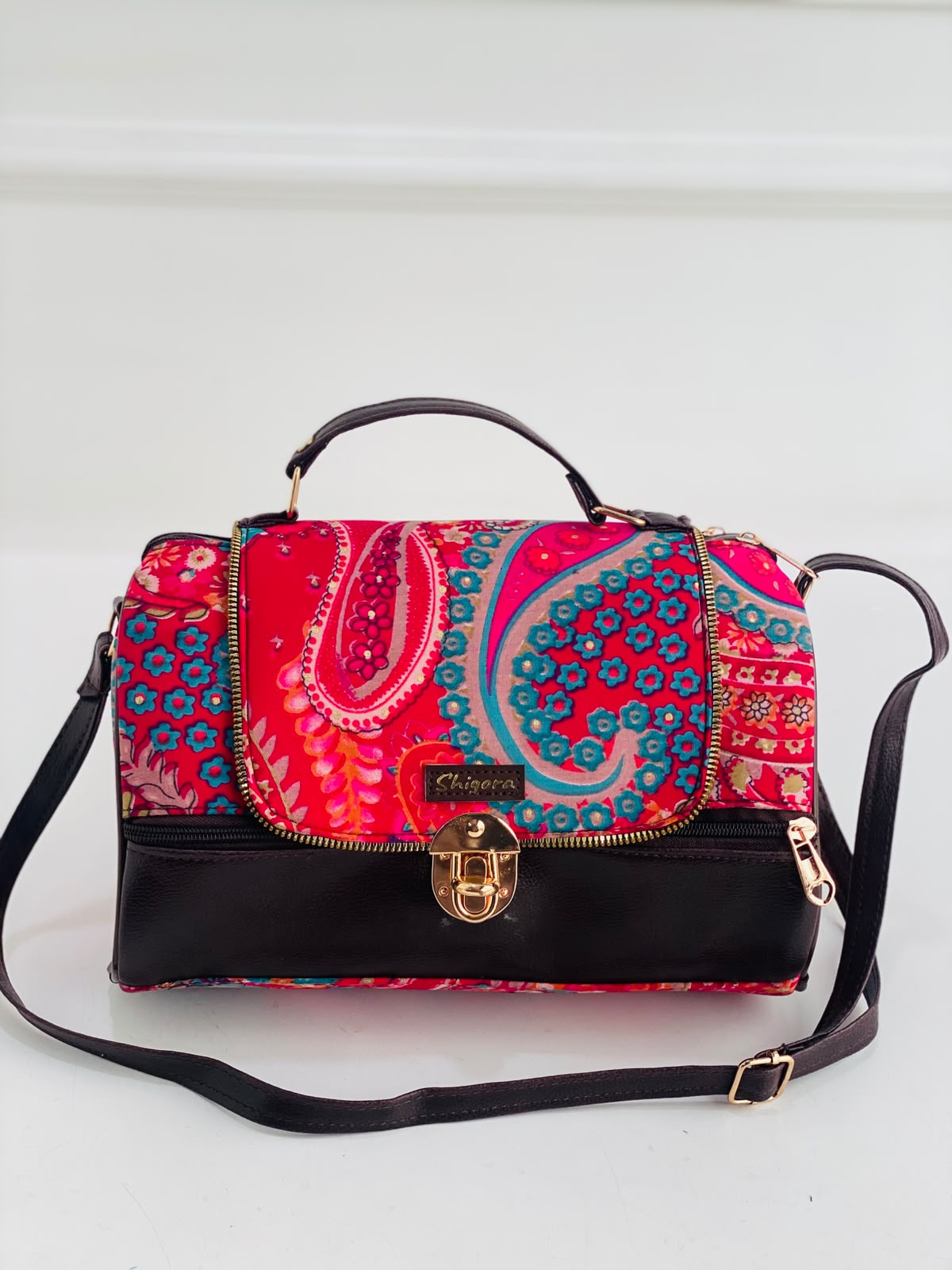 Berry Paisley Large Satchel Bag