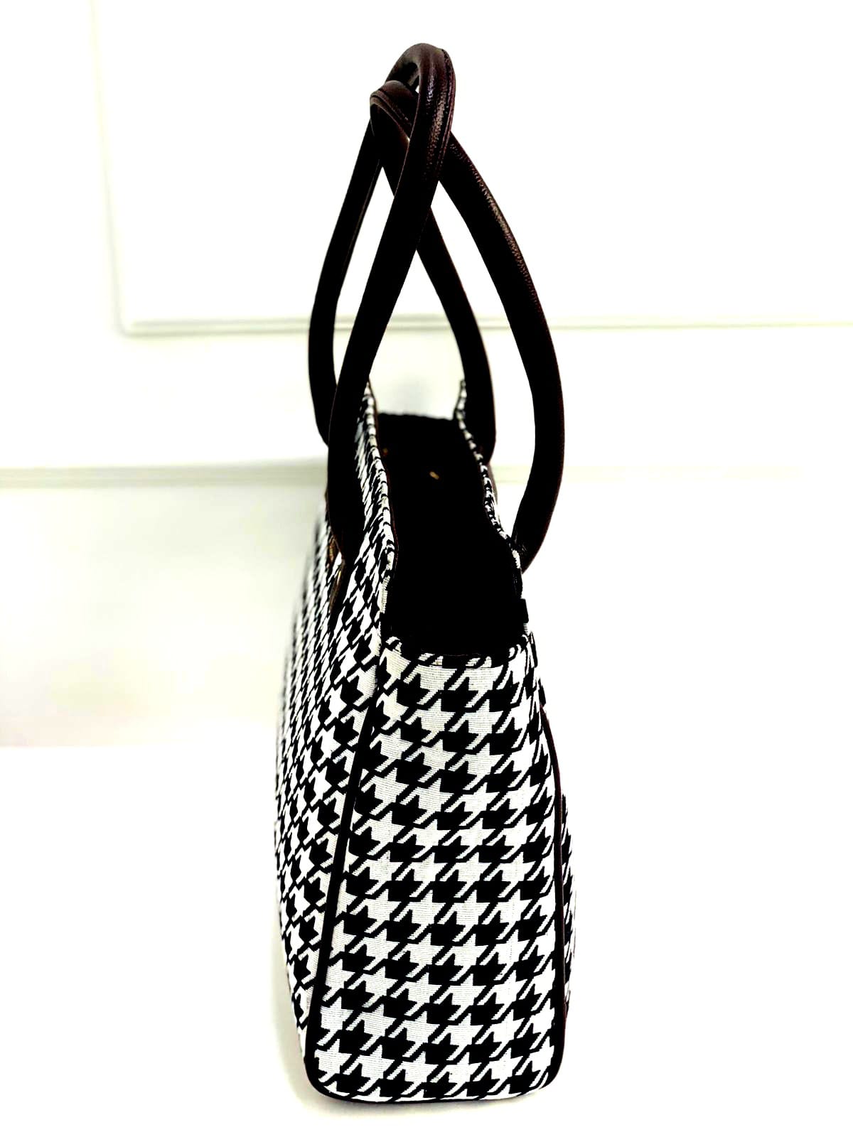 Houndstooth Luxe Spacious Laptop Bag