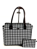 Houndstooth Luxe Spacious Laptop Bag