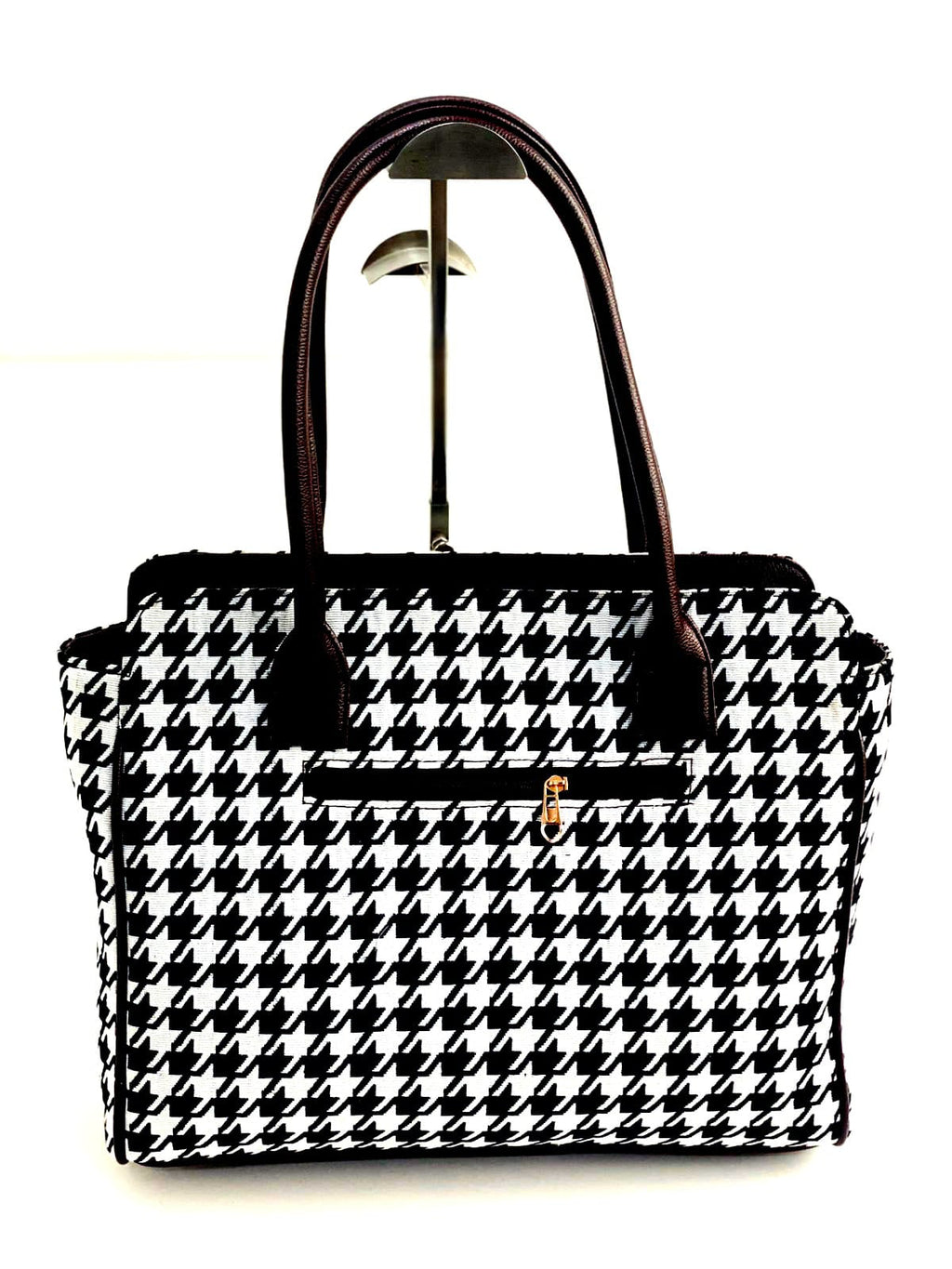 Houndstooth Luxe Spacious Laptop Bag