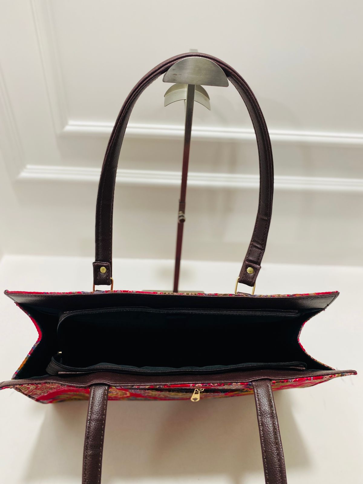 Red Floral Statement Laptop Bag With Pouch
