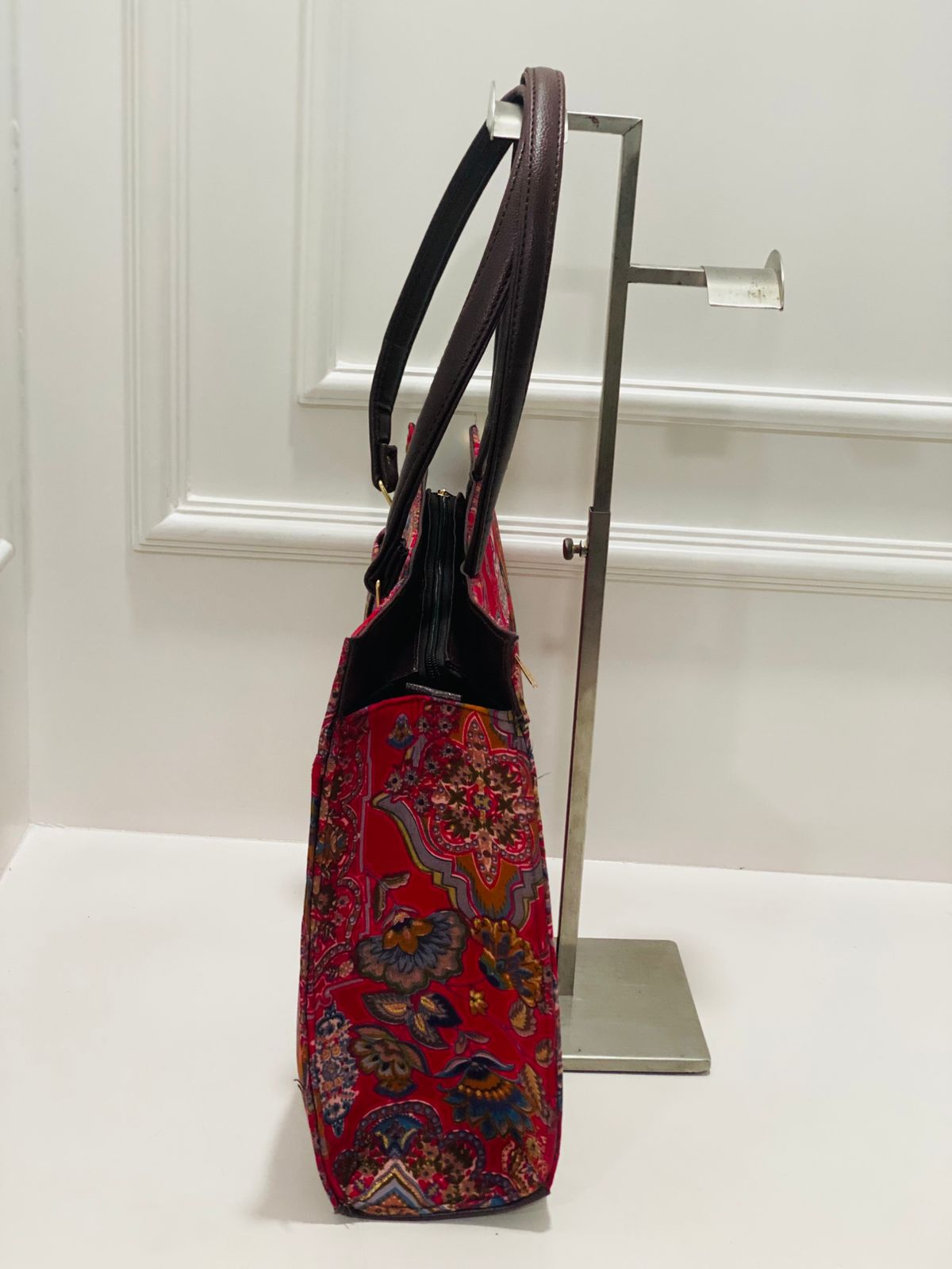Red Floral Statement Laptop Bag With Pouch