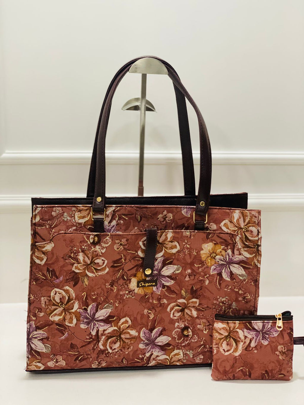 Blush Floral Statement Laptop Bag