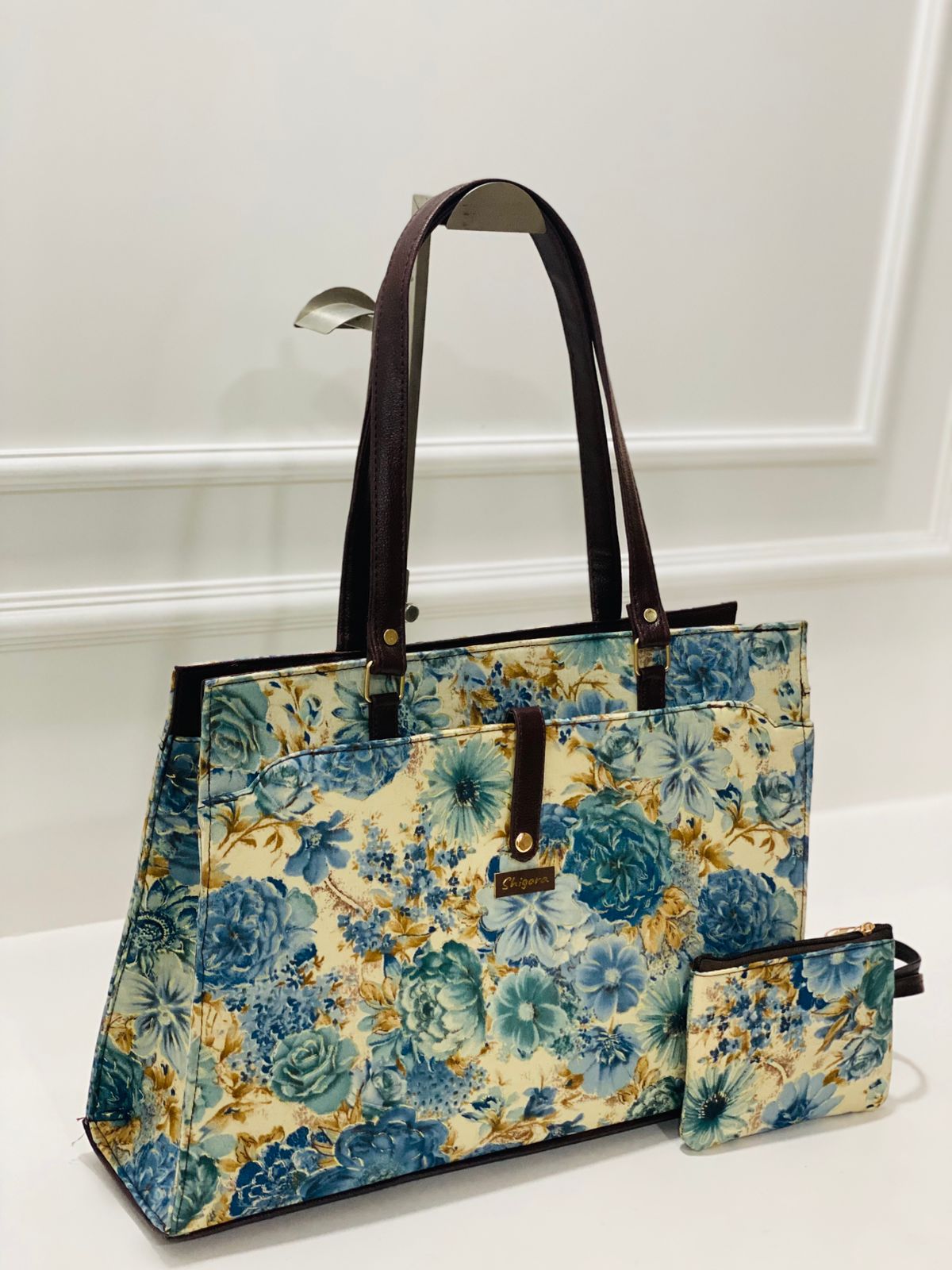 Aqua Blue Statement Laptop Bag