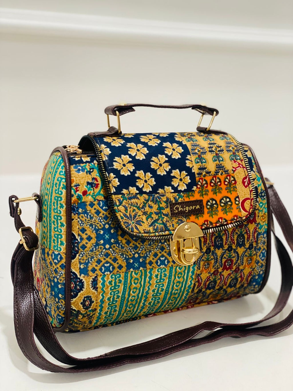 Boho Patchwork Medium Satchel Bag