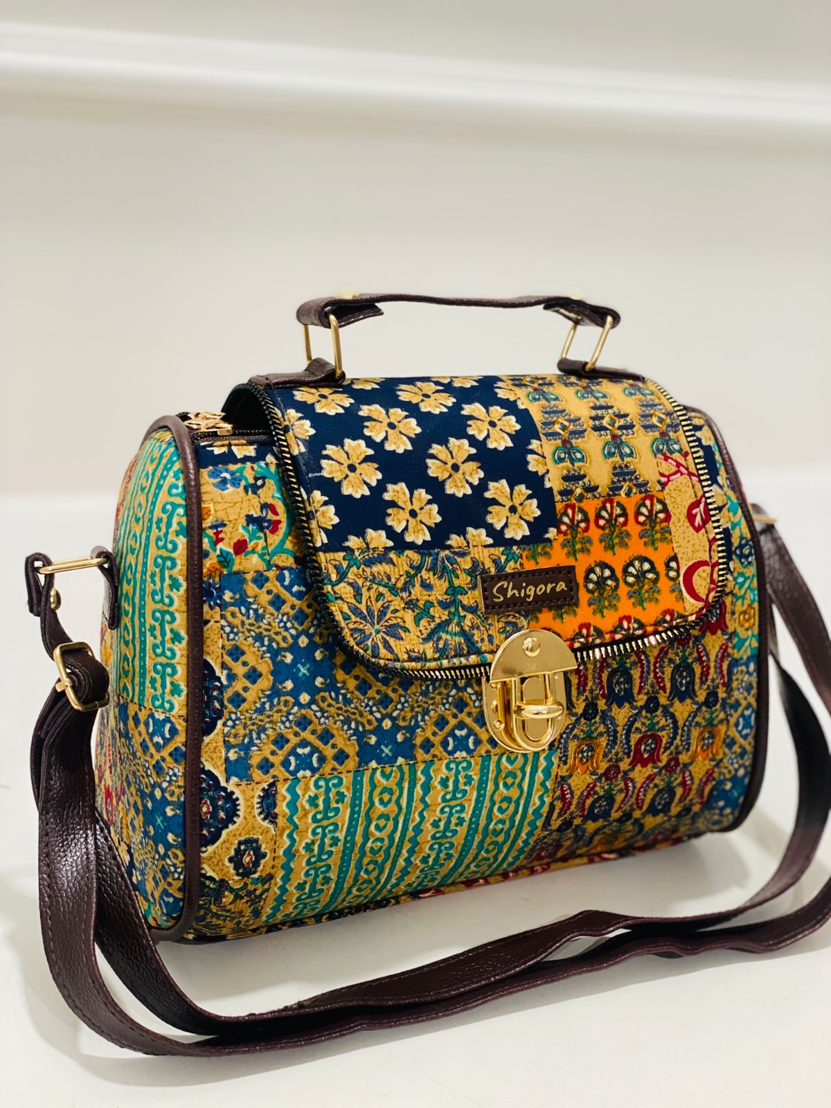 Boho Patchwork Medium Satchel Bag