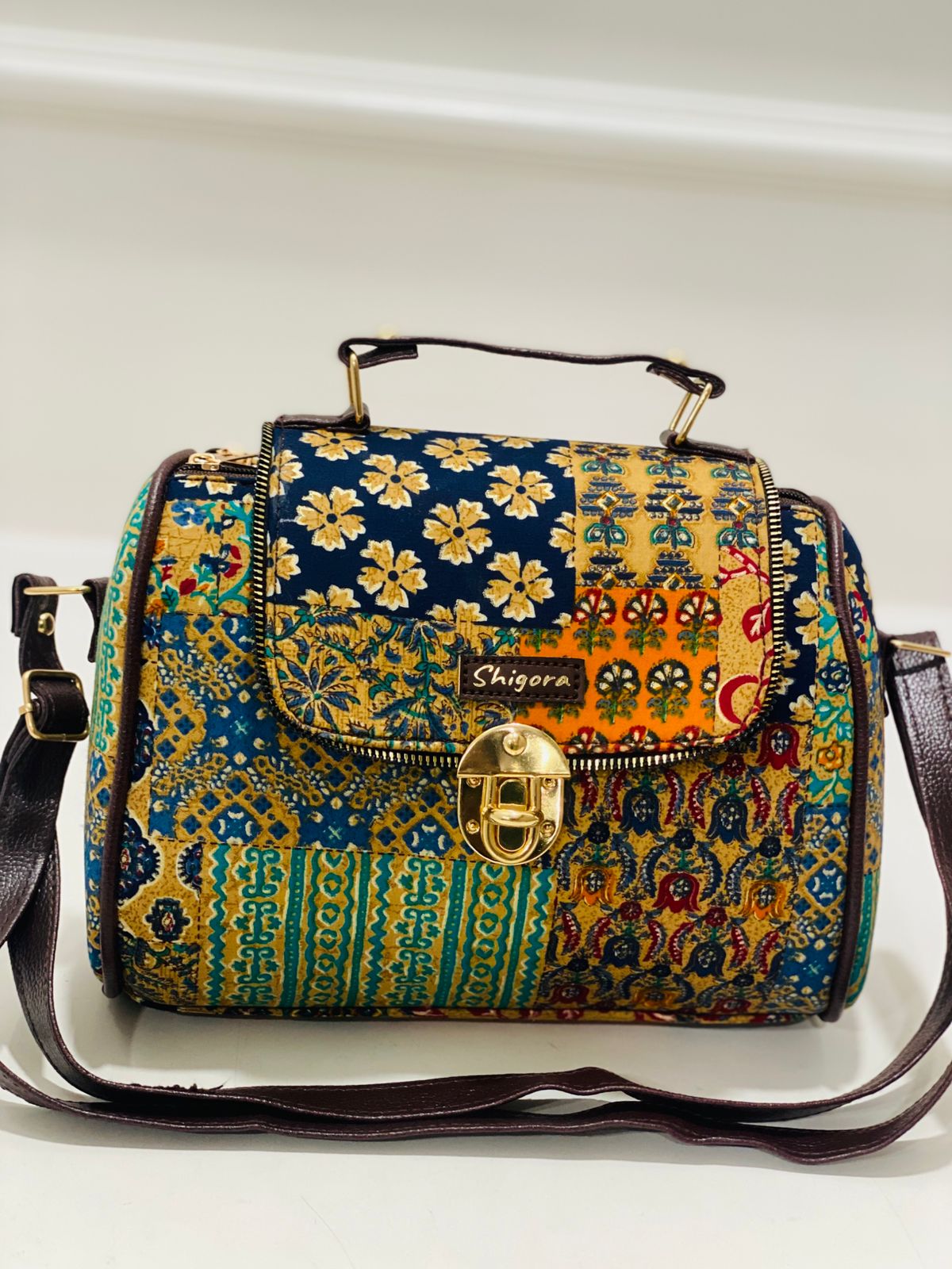 Boho Patchwork Medium Satchel Bag