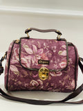 Magenta Floral Medium Satchel Bag