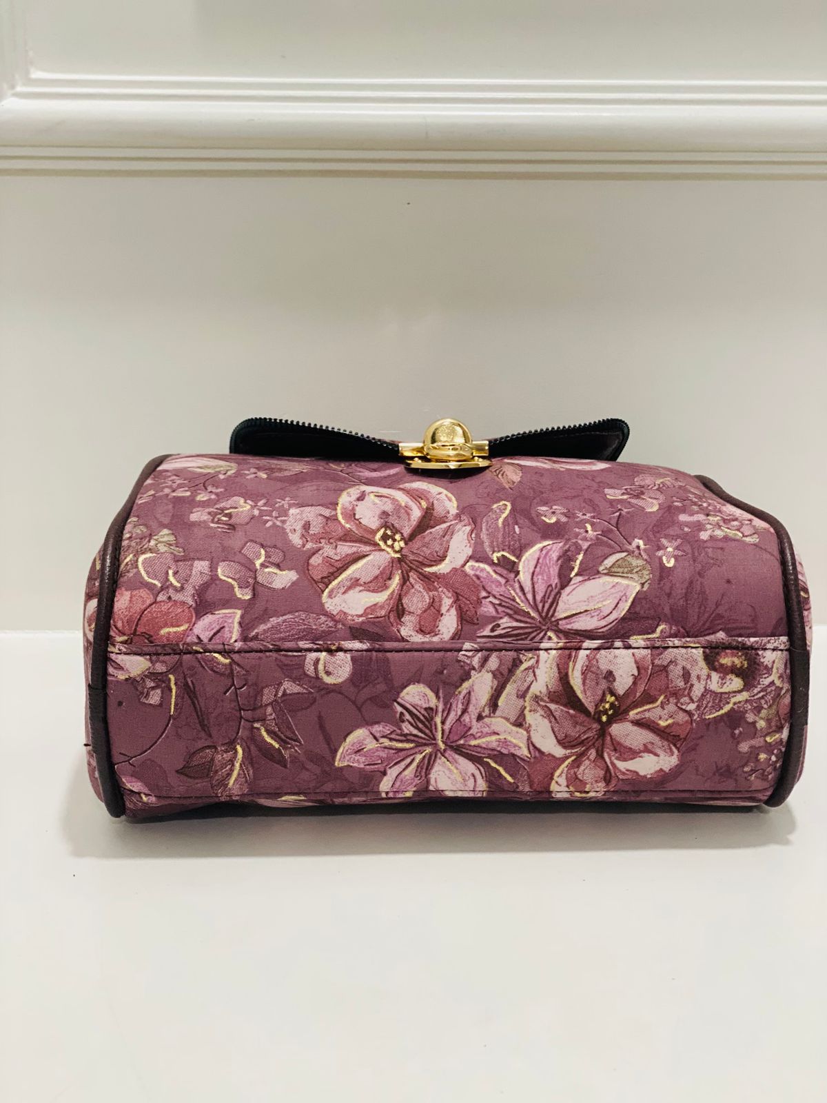 Magenta Floral Medium Satchel Bag