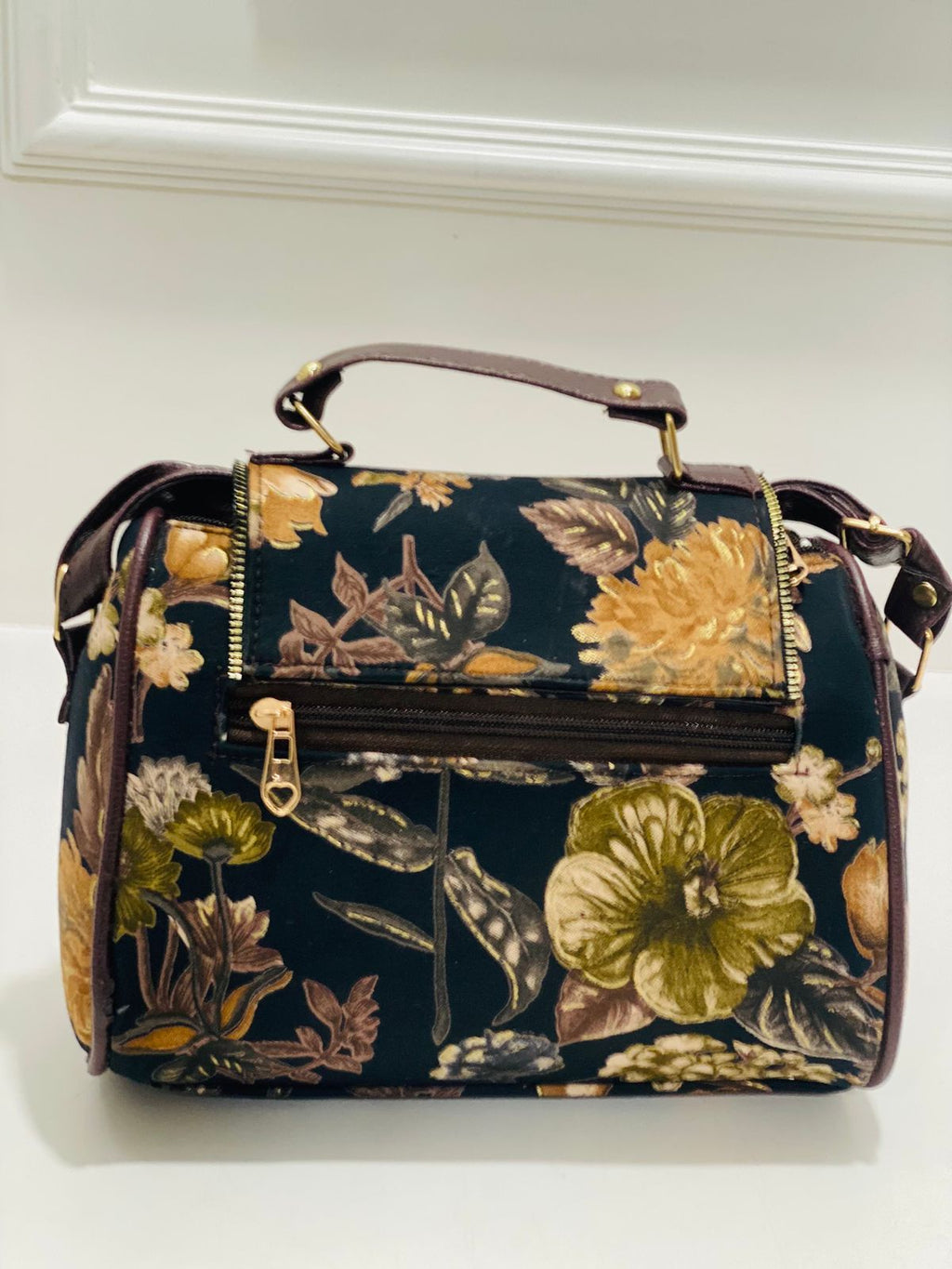 Black Bloom Medium Satchel Bag