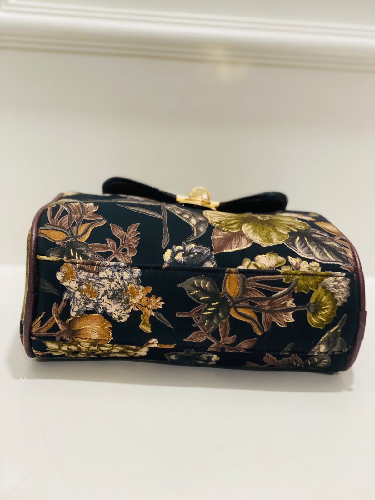 Black Bloom Medium Satchel Bag