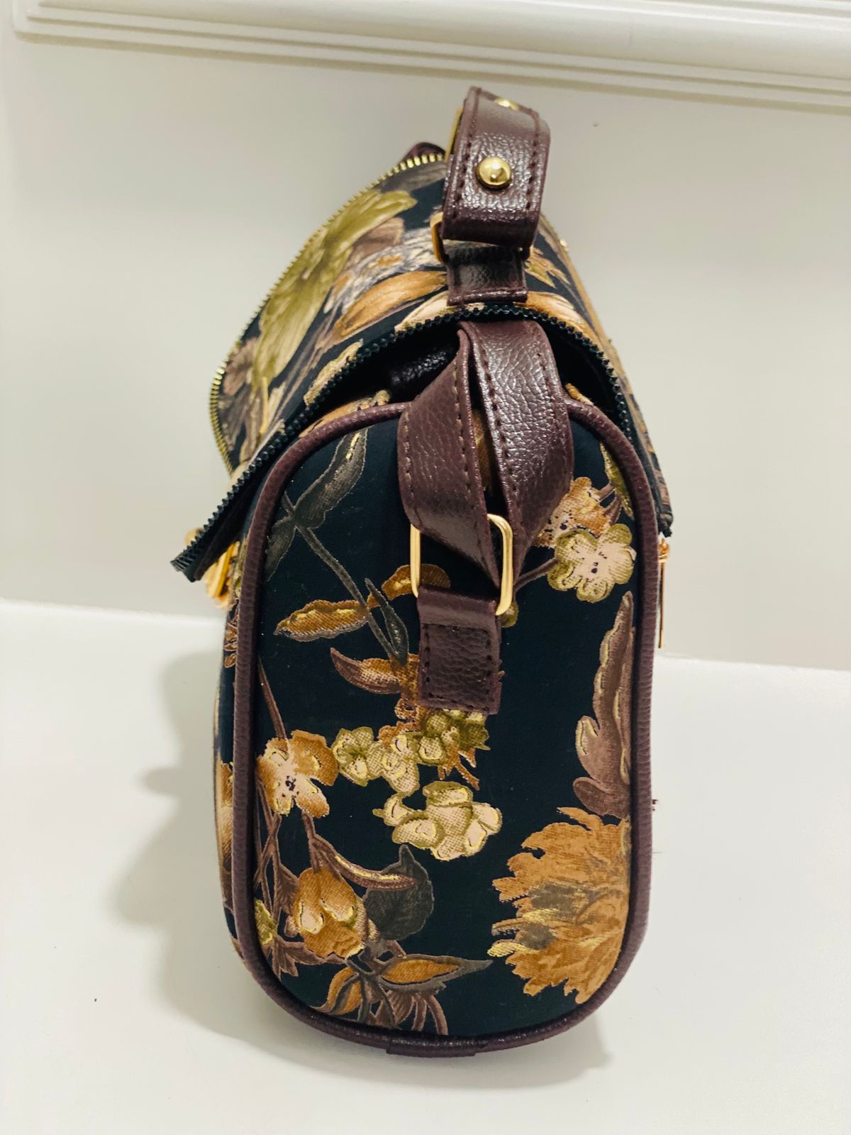 Black Bloom Medium Satchel Bag