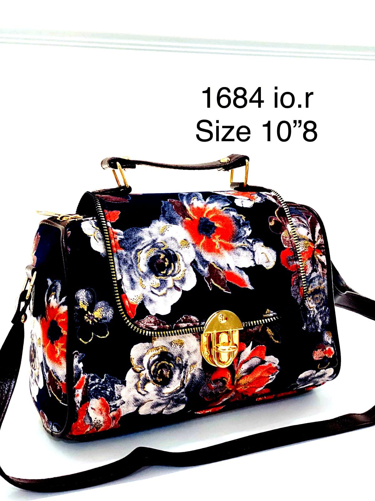 Midnight Rose Medium Satchel Bag