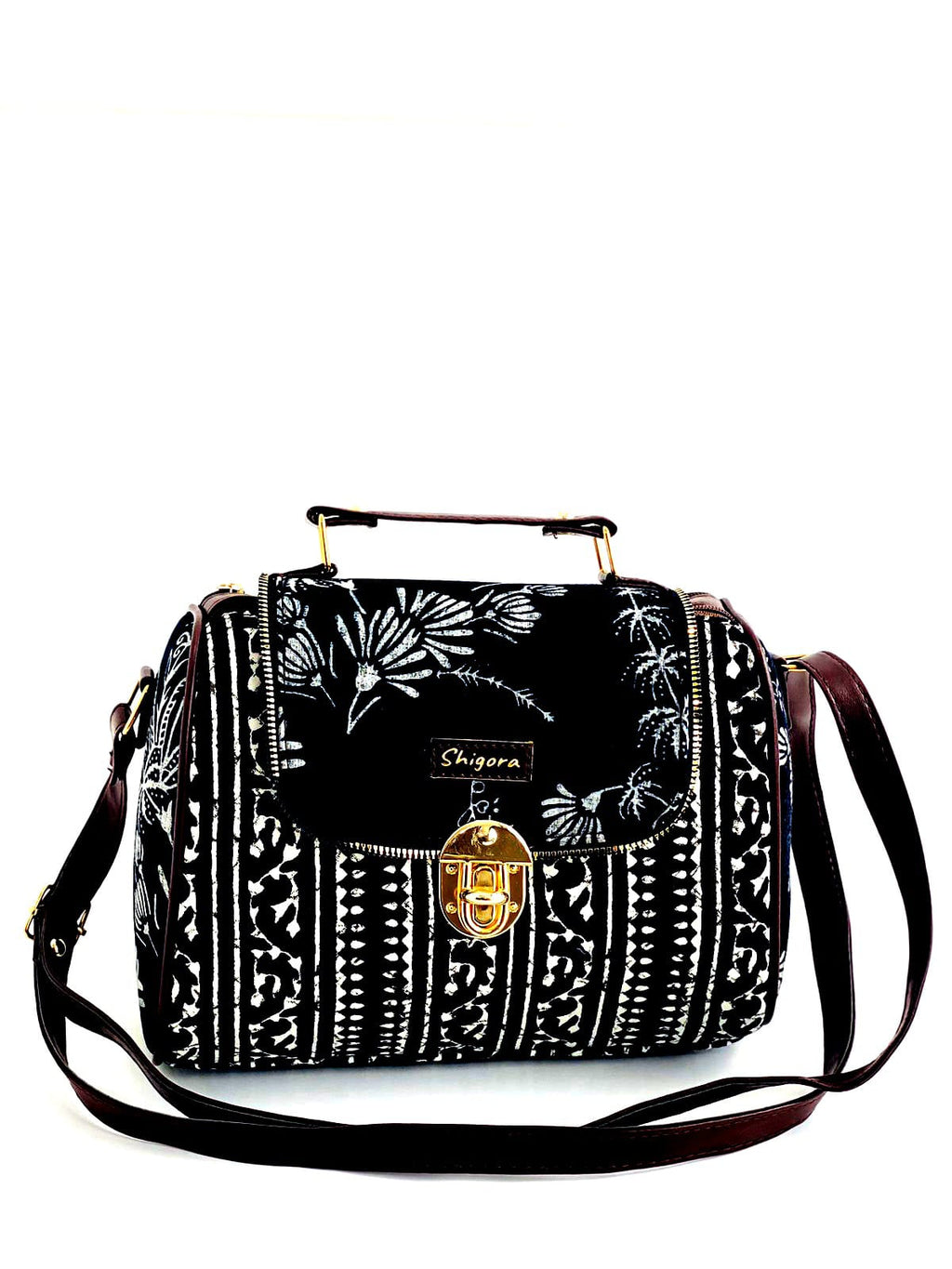 Midnight Bloom Medium Satchel Bag