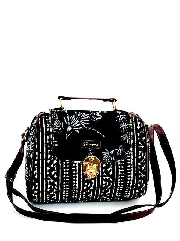 Midnight Bloom Medium Satchel Bag