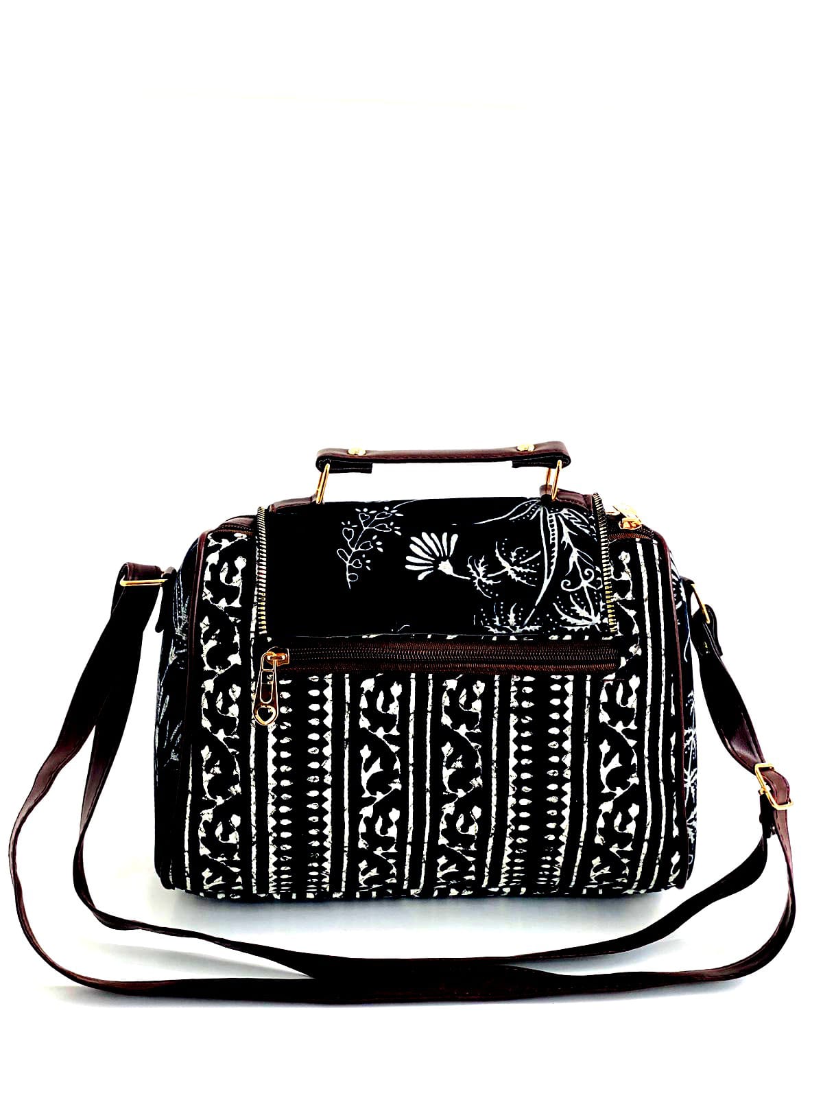 Midnight Bloom Medium Satchel Bag