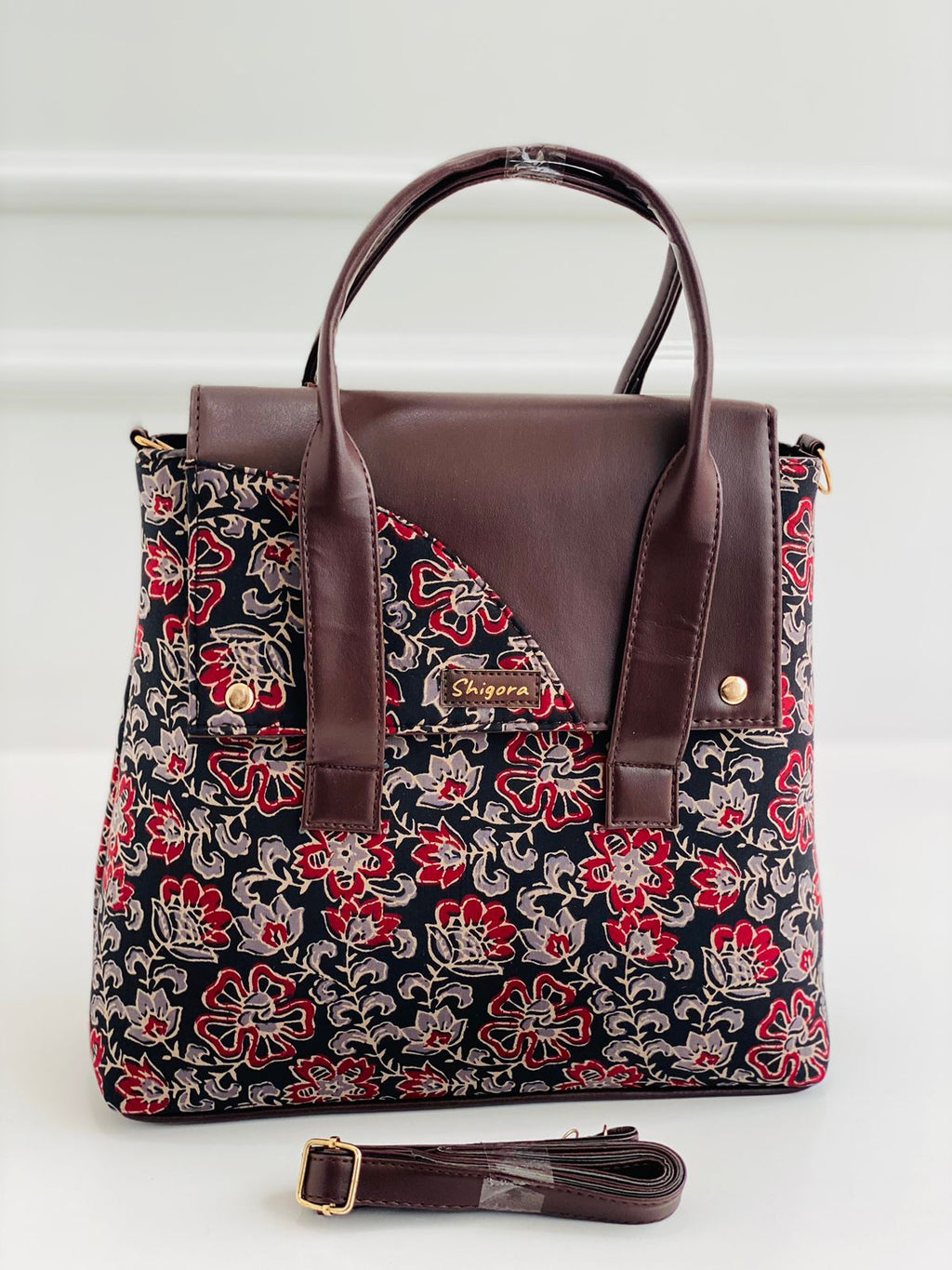 Red Floral Office Tote Bag