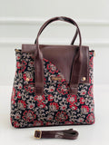 Red Floral Office Tote Bag