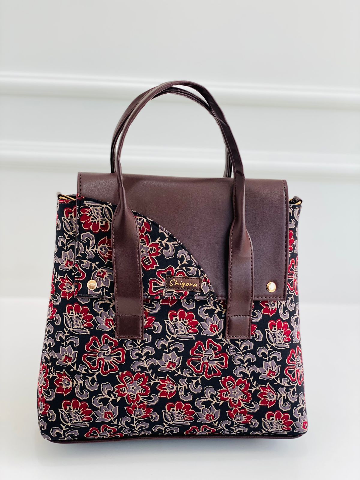 Red Floral Office Tote Bag