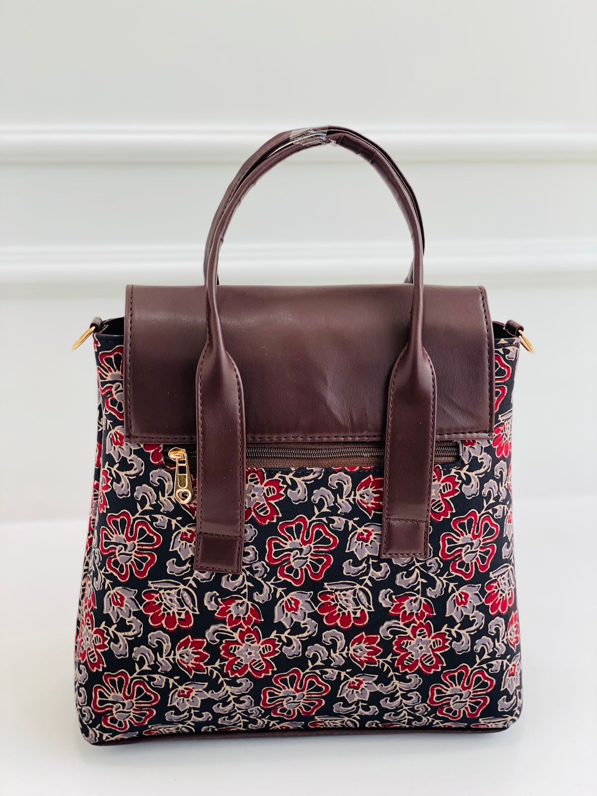 Red Floral Office Tote Bag