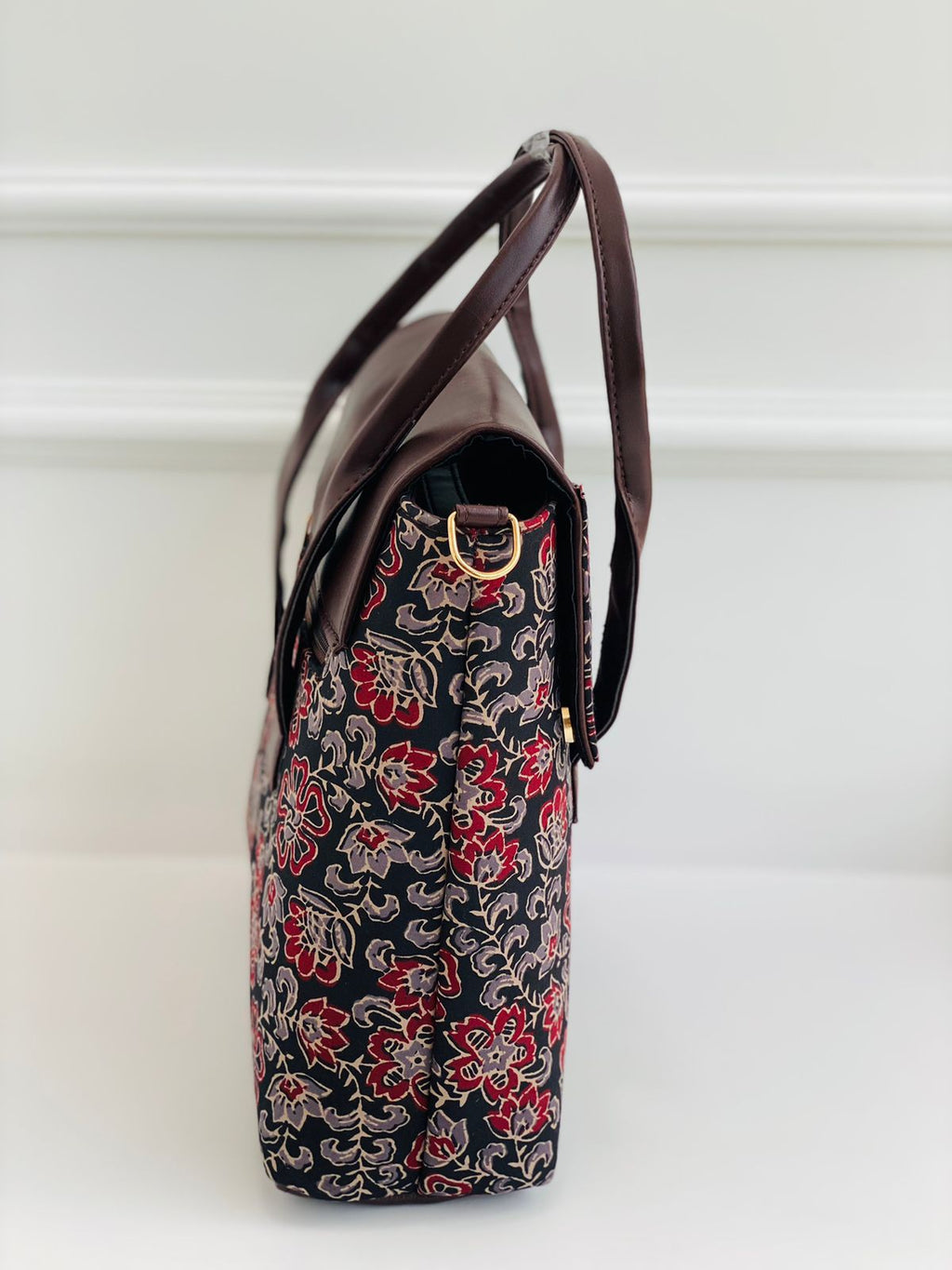 Red Floral Office Tote Bag