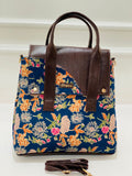 Blue Floral Office Tote Bag