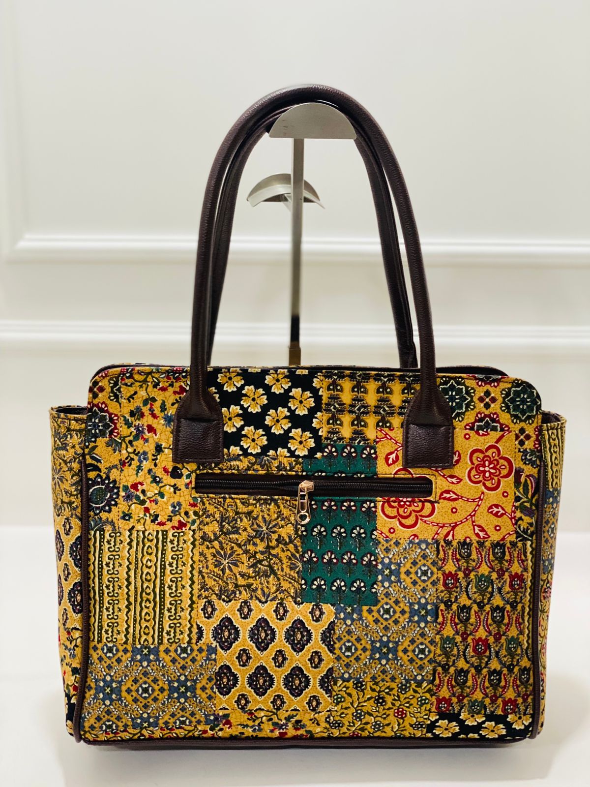Mustard Mosaic Spacious Laptop Bag