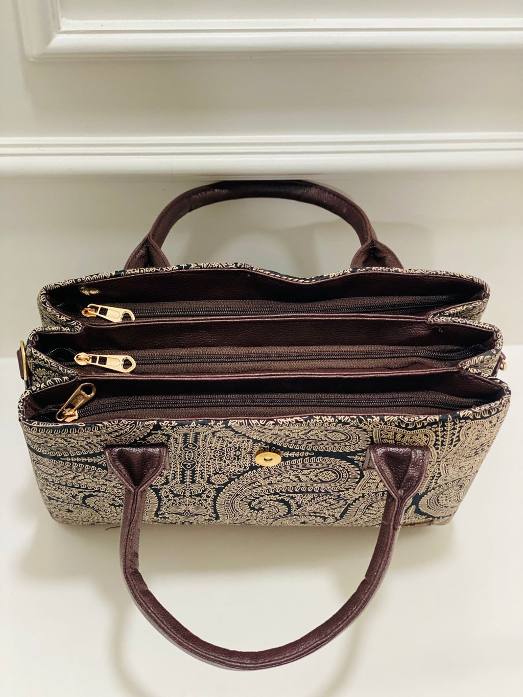 Black Mandala Triple Tier Bag