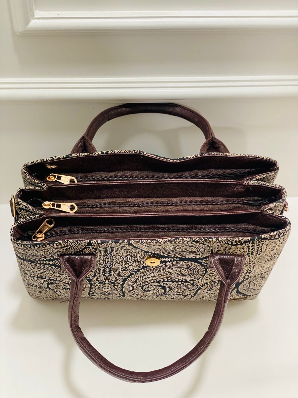 Black Mandala Triple Tier Bag