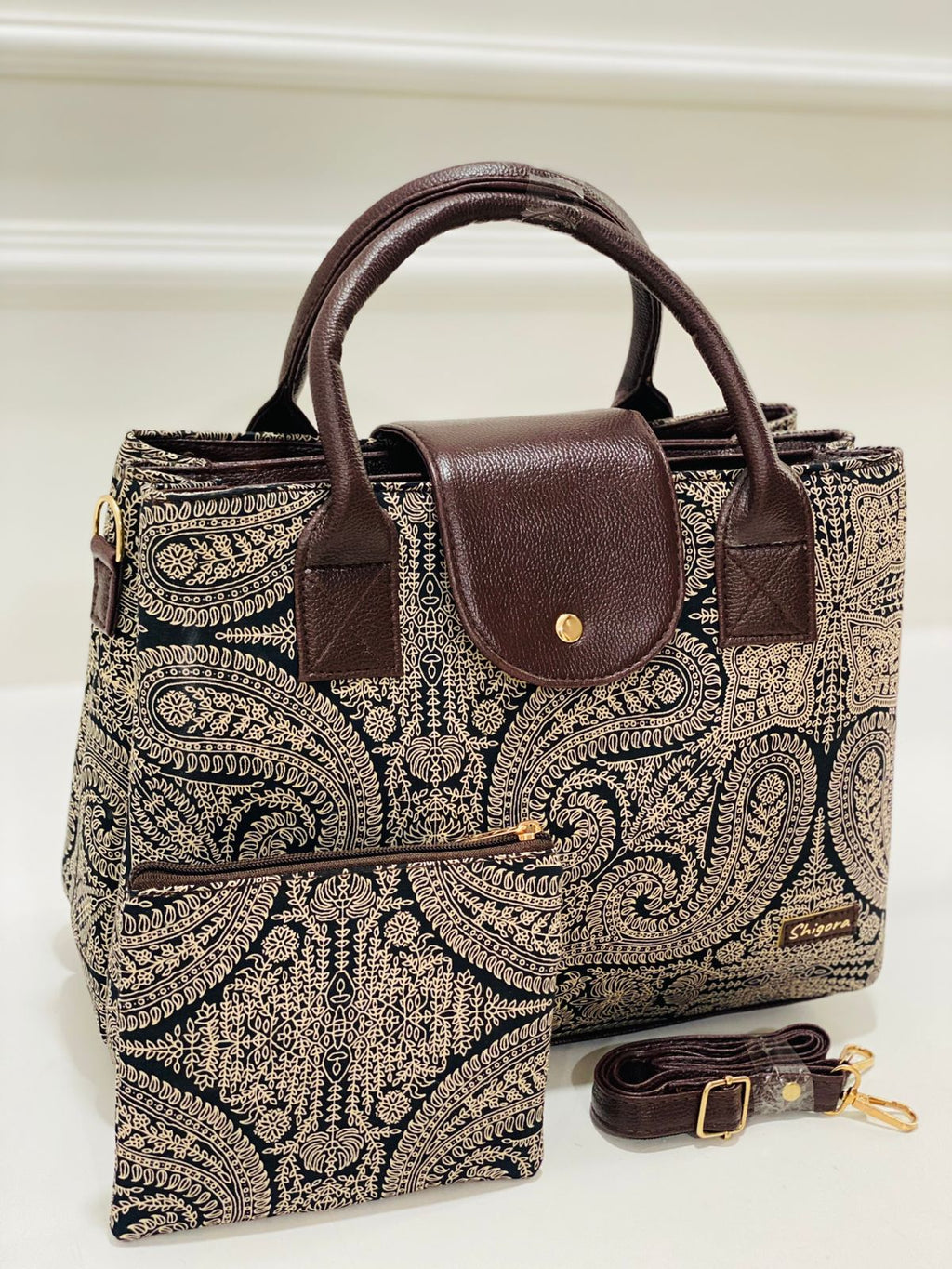 Black Mandala Triple Tier Bag