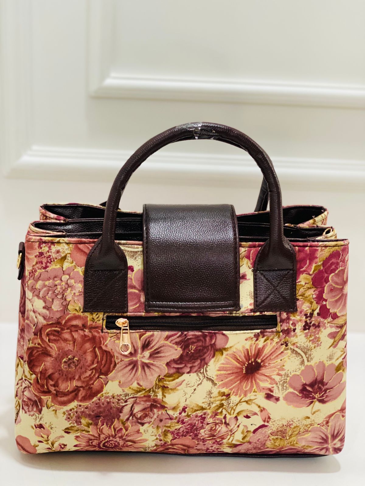 Pink Floral Triple Tier Bag