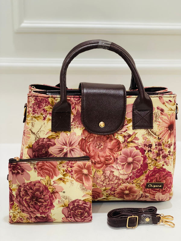 Pink Floral Triple Tier Bag