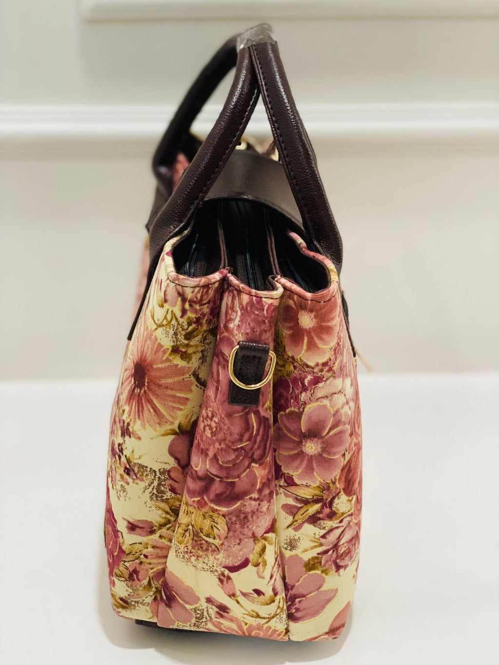 Pink Floral Triple Tier Bag