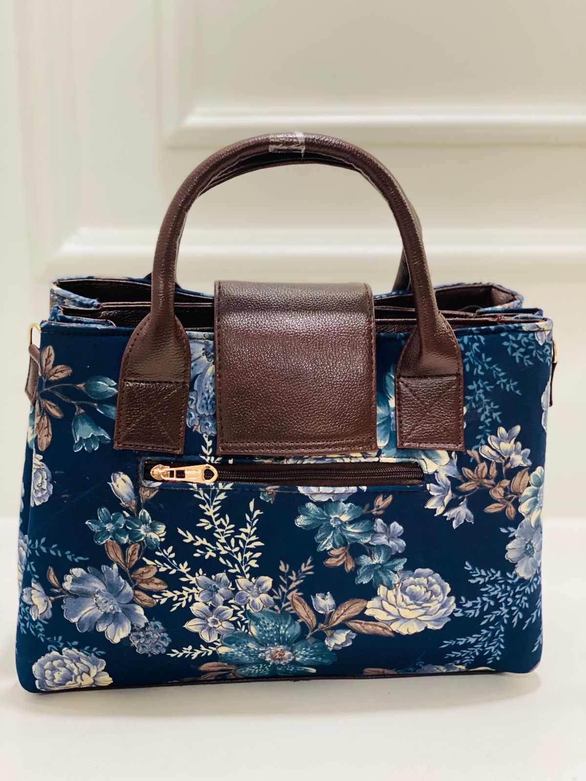 Blue Floral Triple Tier Bag