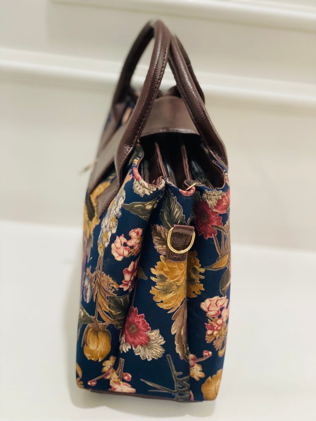 Black  Floral Triple Tier Bag