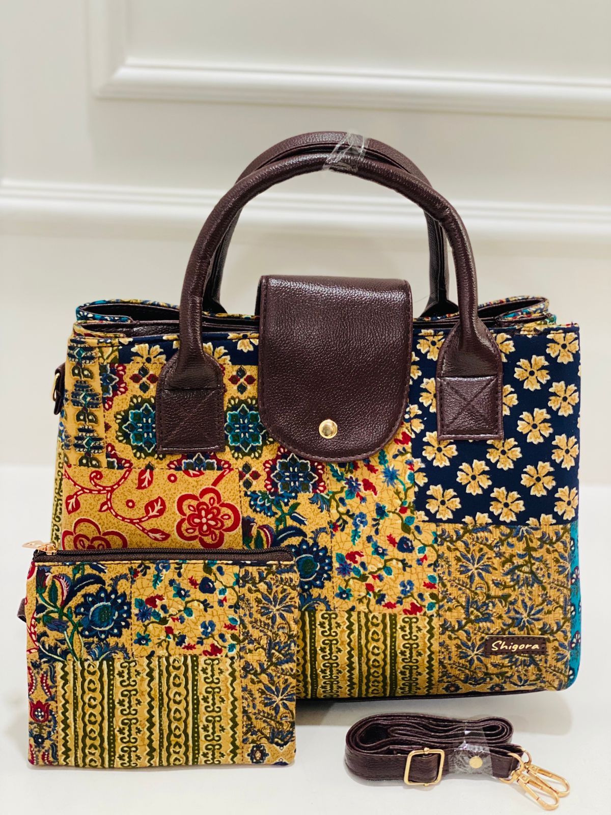 Yellow Floral Triple Tier Bag