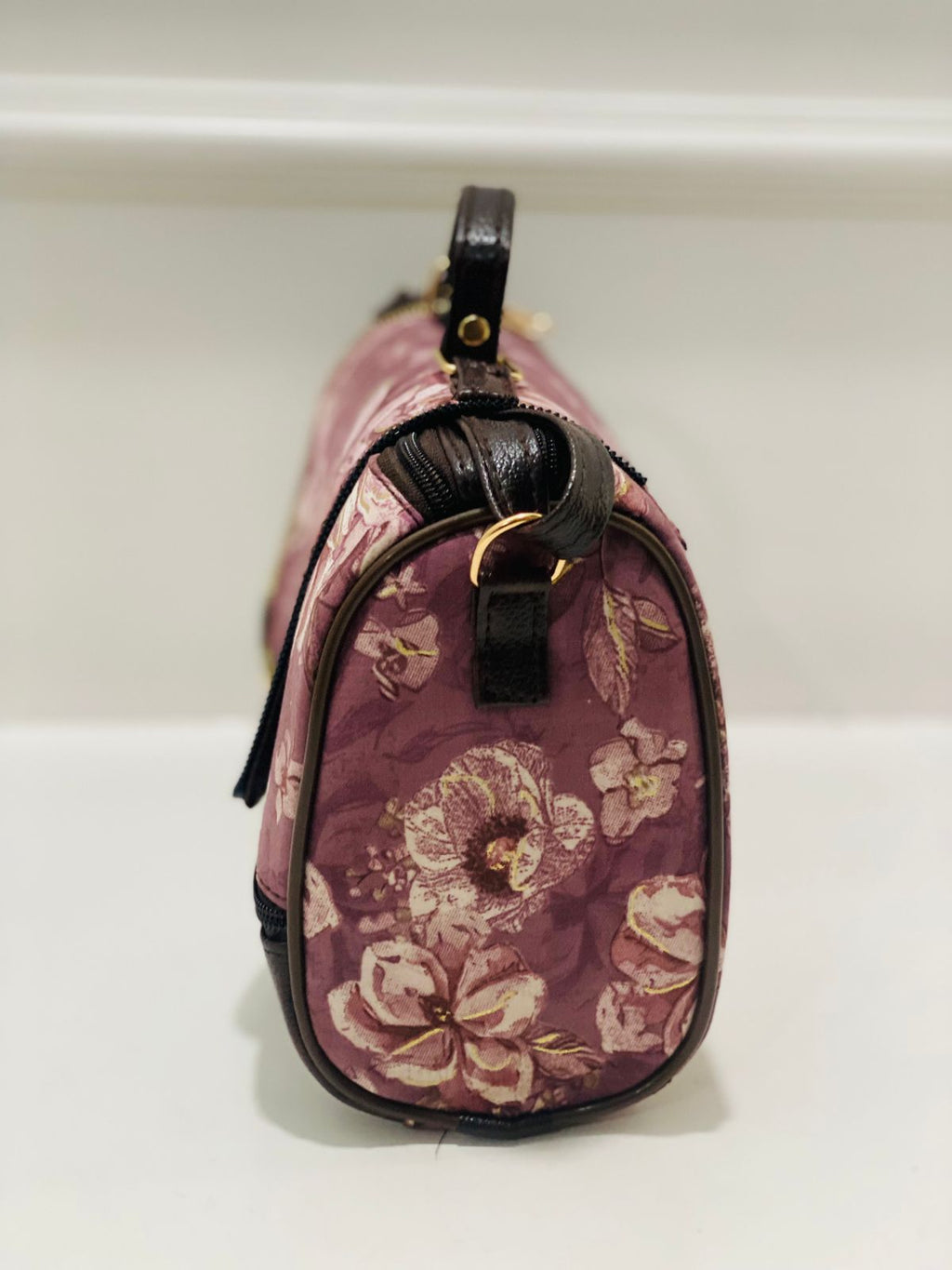 Magenta Floral Large Satchel Bag