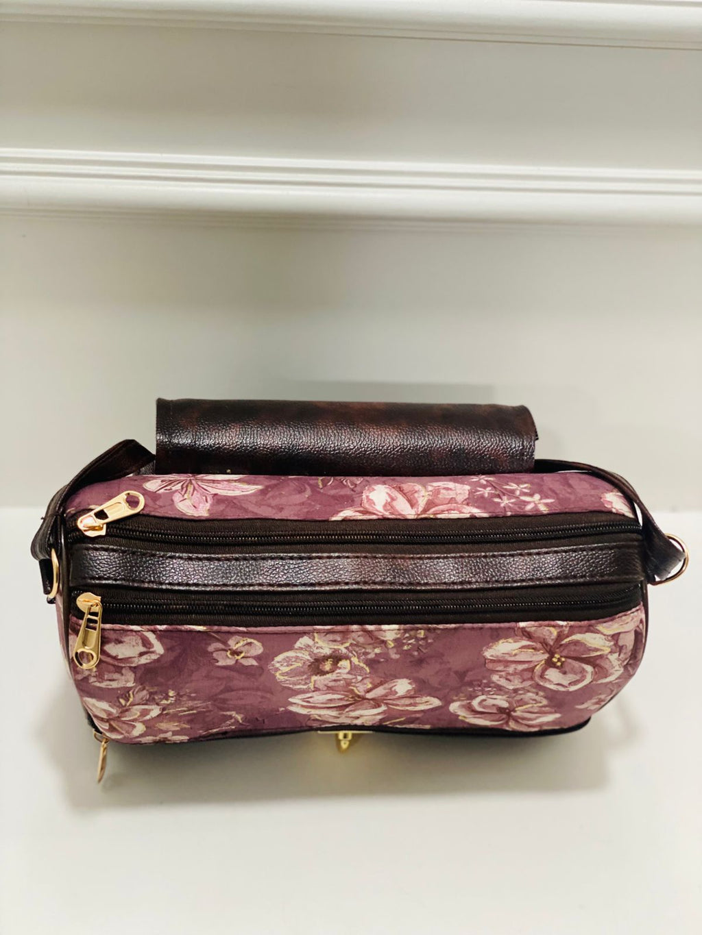 Magenta Floral Large Satchel Bag