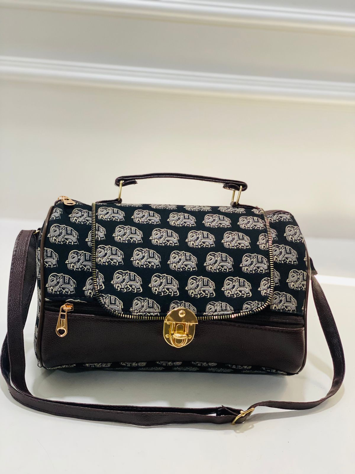Royal Elephant Large Satchel Bag