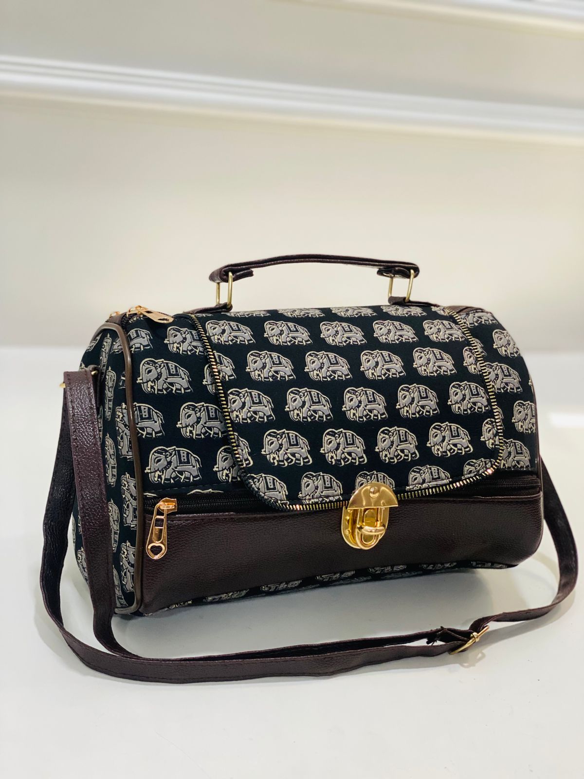 Royal Elephant Large Satchel Bag