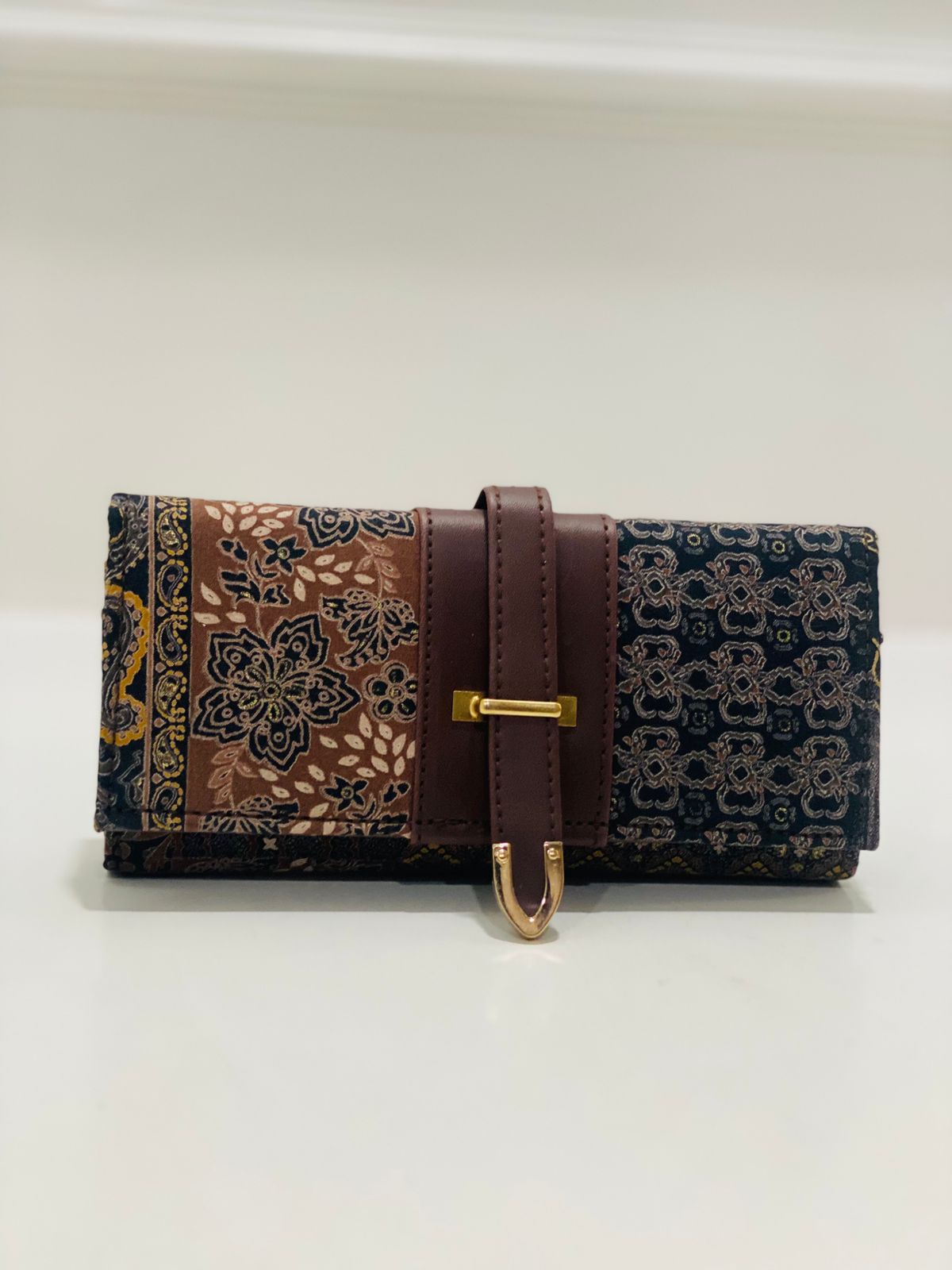 Brown Patchwork Wallet